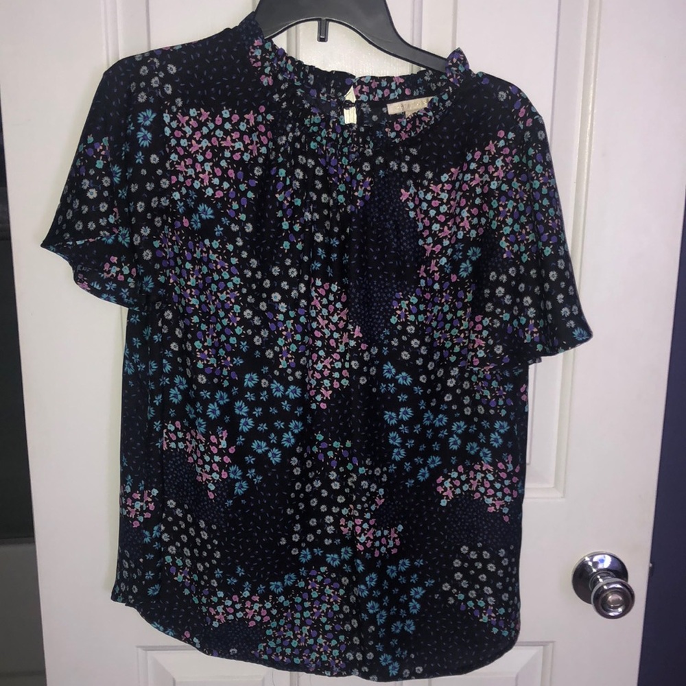 Cooper and Ella size small mock neck floral shirt